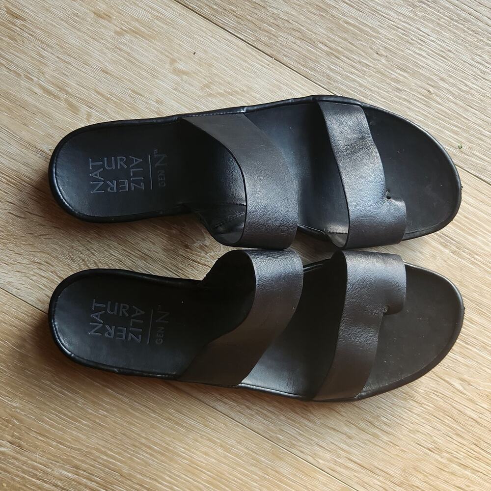 Naturalizer Black Double Strap Slide Sandals - Picture 4 of 6